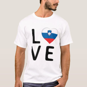 Camiseta Amor - Bandera de Eslovenia