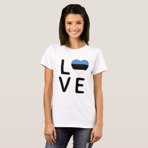 Camiseta Amor - Bandera de Estonia