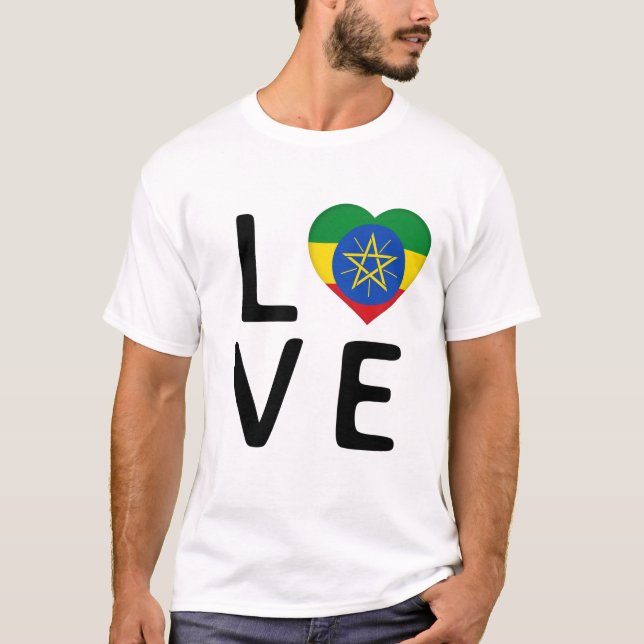 Camiseta Amor - Bandera de Etiopía (Anverso)