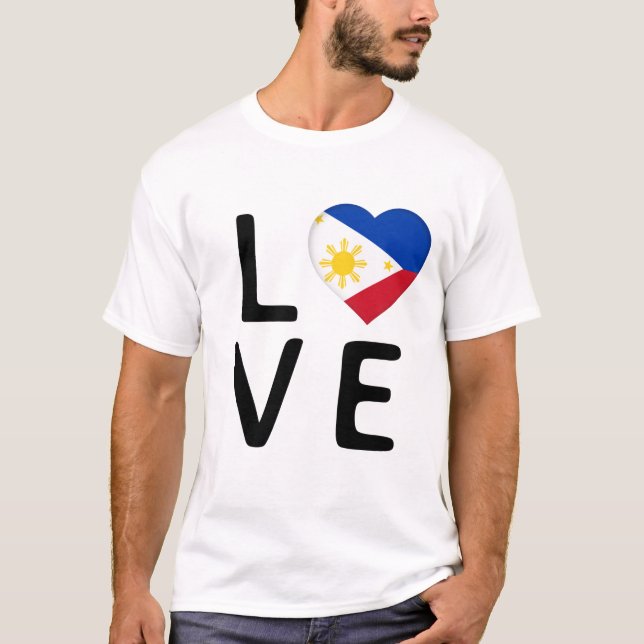 Camiseta Amor - Bandera de Filipinas (Anverso)