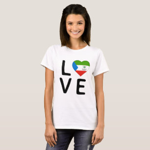Camiseta Amor - Bandera de Guinea Ecuatorial