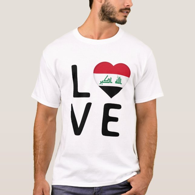 Camiseta Amor - Bandera de Iraq (Anverso)