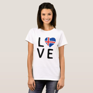 Camiseta Amor - Bandera de Islandia