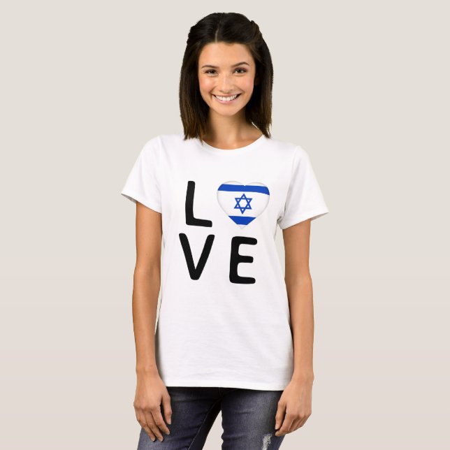 Camiseta Amor - Bandera de Israel (Anverso completo)