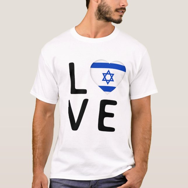 Camiseta Amor - Bandera de Israel (Anverso)