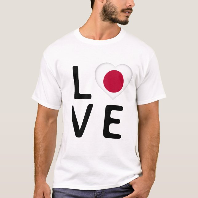 Camiseta Amor - Bandera de Japón (Anverso)