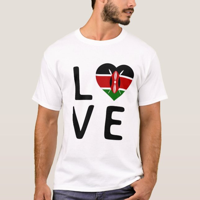 Camiseta Amor - Bandera de Kenia (Anverso)