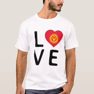 Camiseta Amor - Bandera de Kirguistán