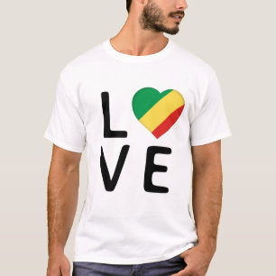 Camiseta Amor - Bandera de la República del Congo