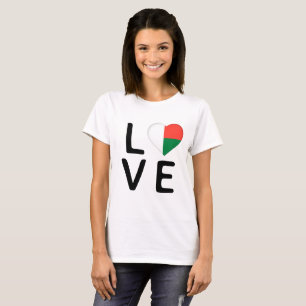 Camiseta Amor - Bandera de Madagascar