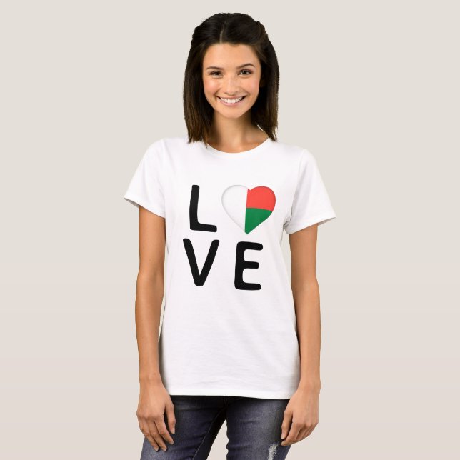 Camiseta Amor - Bandera de Madagascar (Anverso completo)