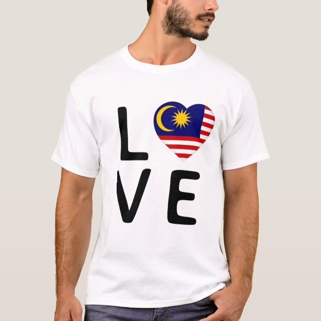 Camiseta Amor - Bandera de Malasia (Anverso)