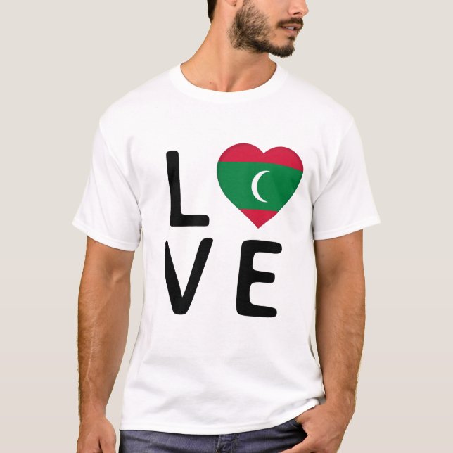 Camiseta Amor - Bandera de Maldivas (Anverso)