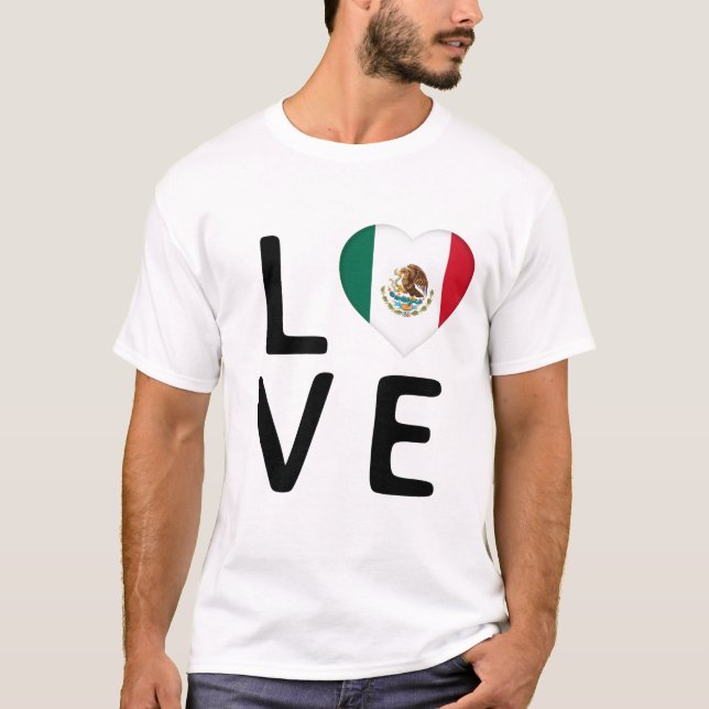 Camiseta Amor - Bandera de México (Anverso)