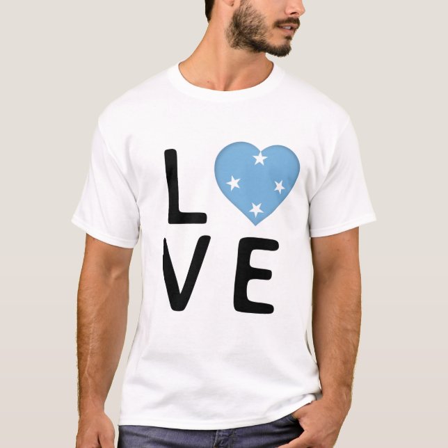 Camiseta Amor - Bandera de Micronesia (Anverso)