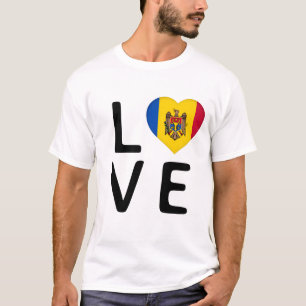 Camiseta Amor - Bandera de Moldavia