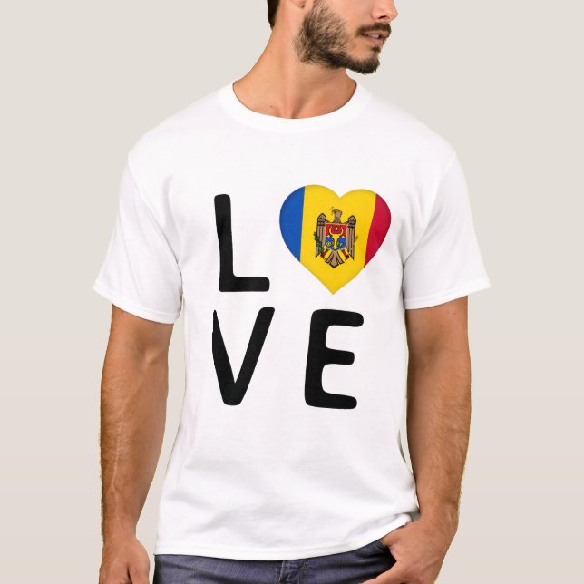 Camiseta Amor - Bandera de Moldavia (Anverso)