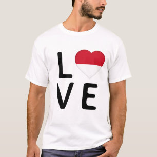 Camiseta Amor - Bandera de Mónaco