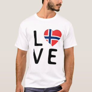 Camiseta Amor - Bandera de Noruega