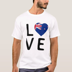 Camiseta Amor - Bandera de Nueva Zelanda