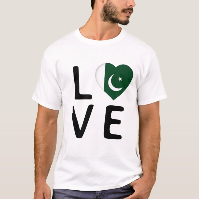Camiseta Amor - Bandera de Pakistán (Anverso)