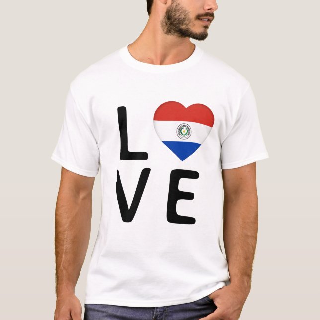 Camiseta Amor - Bandera de Paraguay (Anverso)