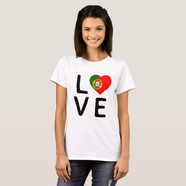 Camiseta Amor - Bandera de Portugal (Anverso completo)