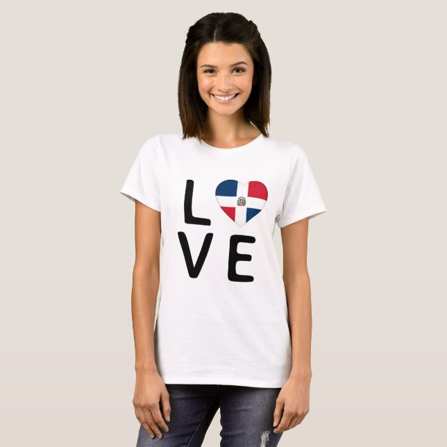 Camiseta Amor - Bandera de República Dominicana (Anverso completo)