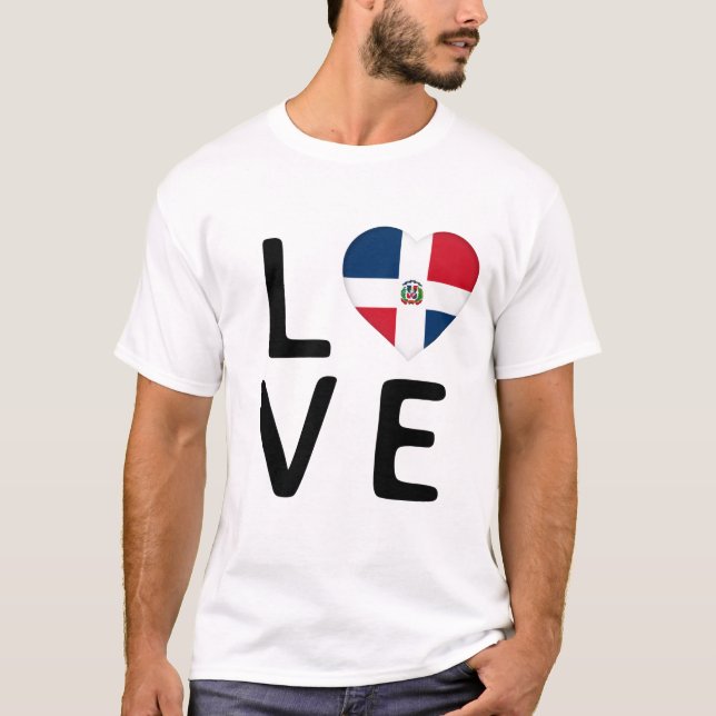 Camiseta Amor - Bandera de República Dominicana (Anverso)