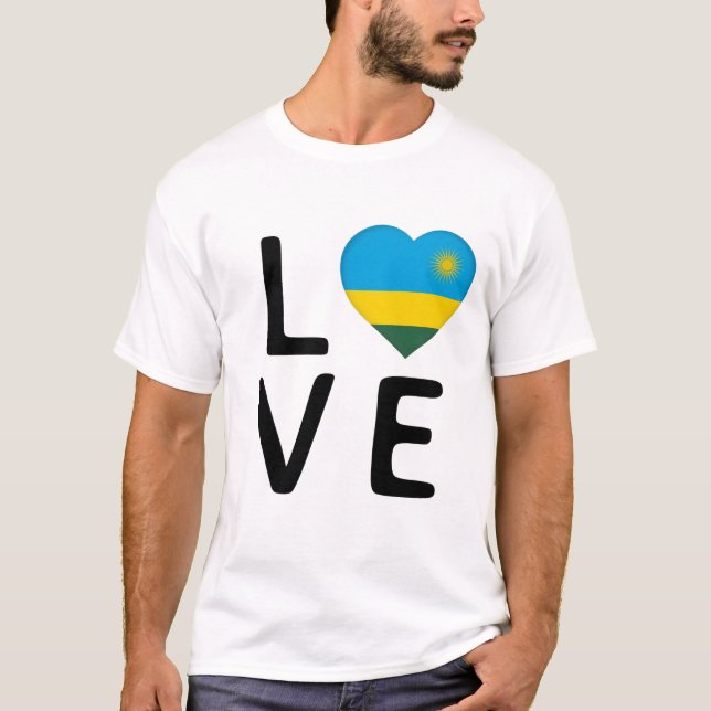 Camiseta Amor - Bandera de Ruanda (Anverso)