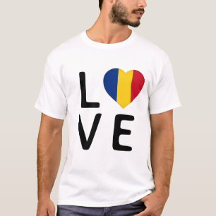Camiseta Amor - Bandera de Rumania