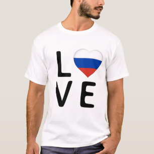 Camiseta Amor - Bandera de Rusia