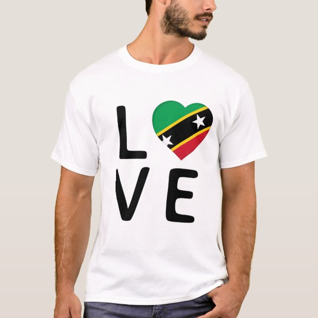 Camiseta Amor - Bandera de San Cristóbal y Nieves (Anverso)