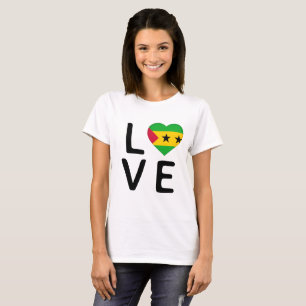 Camiseta Amor - Bandera de Santo Tomé y Príncipe