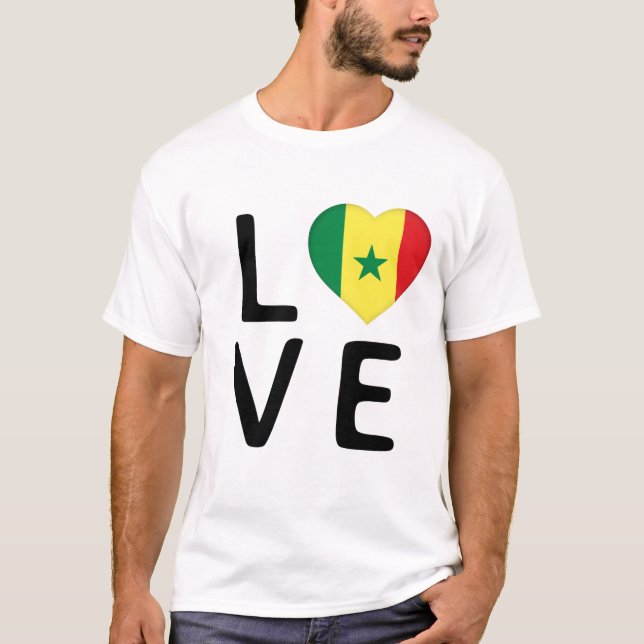 Camiseta Amor - Bandera de Senegal (Anverso)