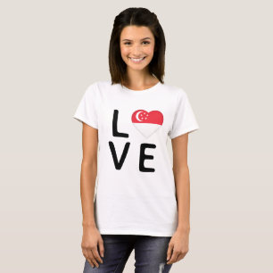 Camiseta Amor - Bandera de Singapur