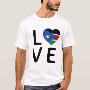 Camiseta Amor - Bandera de Sudán del Sur