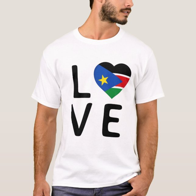 Camiseta Amor - Bandera de Sudán del Sur (Anverso)