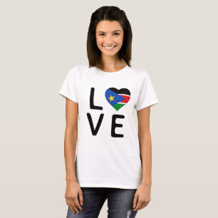 Camiseta Amor - Bandera de Sudán del Sur