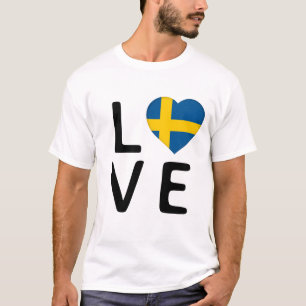 Camiseta Amor - Bandera de Suecia