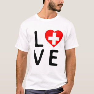 Camiseta Amor - Bandera de Suiza