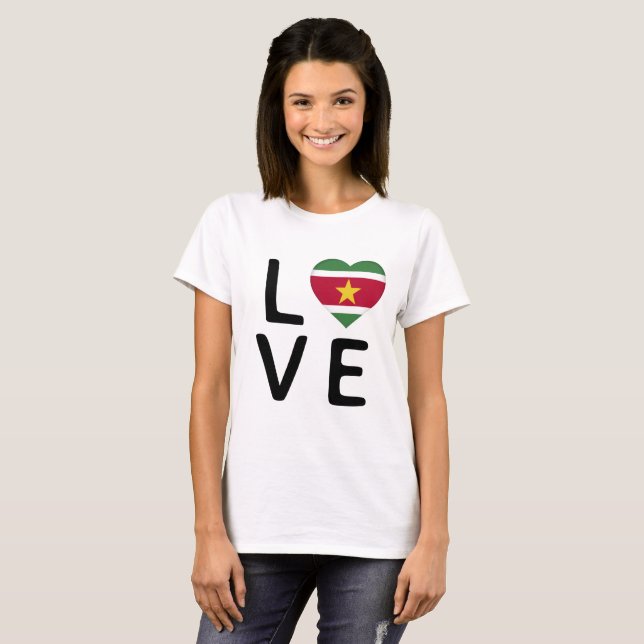 Camiseta Amor - Bandera de Surinam (Anverso completo)