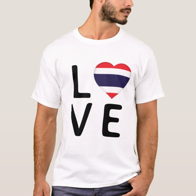 Camiseta Amor - Bandera de Tailandia (Anverso)