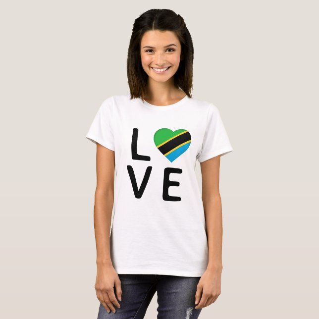 Camiseta Amor - Bandera de Tanzania (Anverso completo)