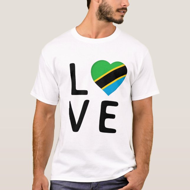 Camiseta Amor - Bandera de Tanzania (Anverso)