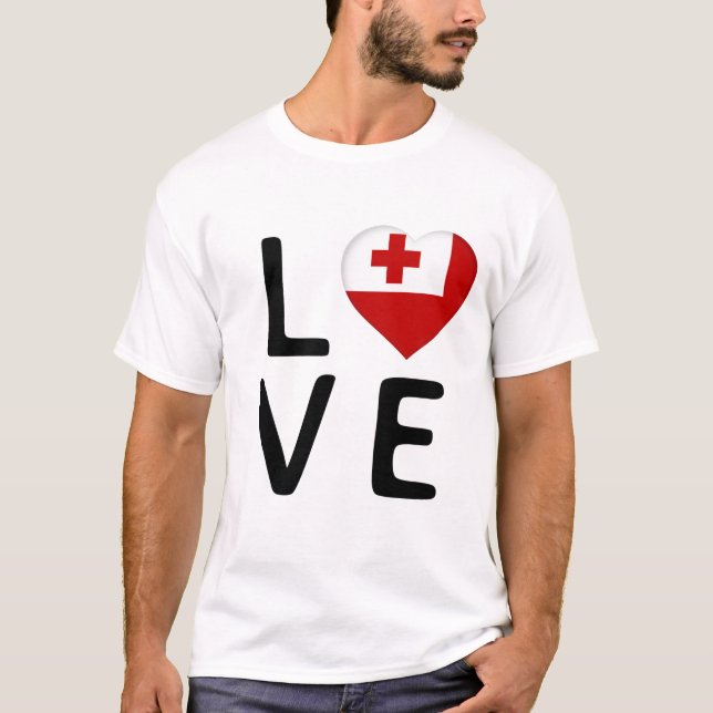Camiseta Amor - Bandera de Tonga (Anverso)