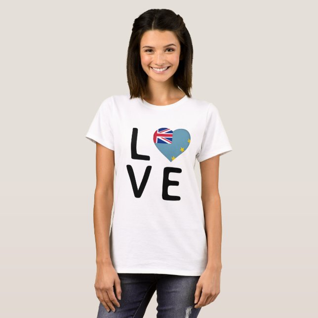 Camiseta Amor - Bandera de Tuvalu (Anverso completo)
