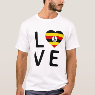 Camiseta Amor - Bandera de Uganda