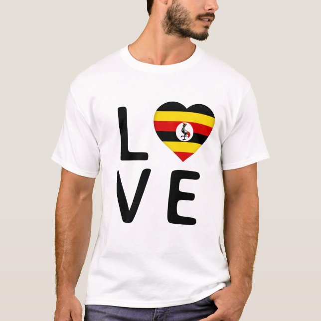 Camiseta Amor - Bandera de Uganda (Anverso)