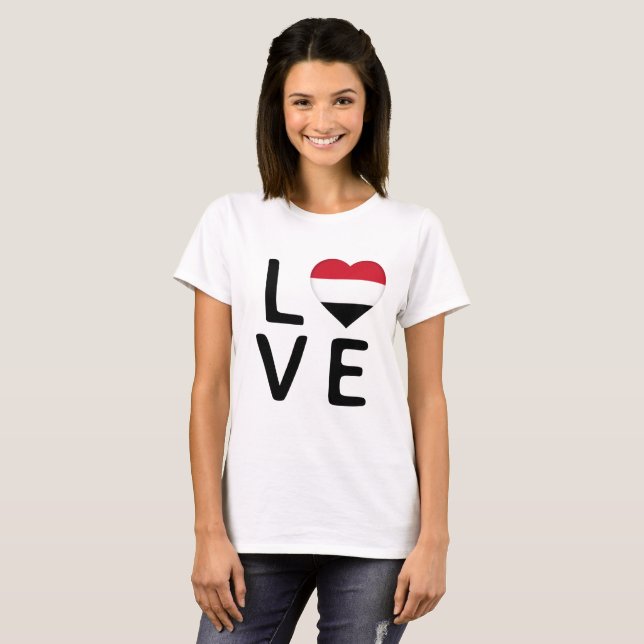 Camiseta Amor - Bandera de Yemen (Anverso completo)